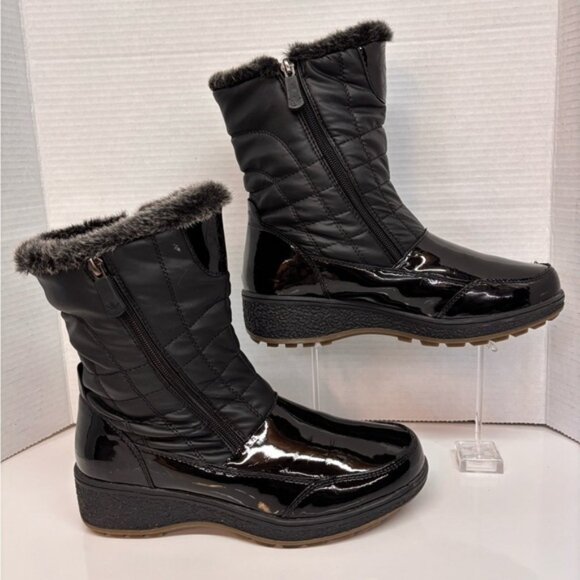 Aquatherm Black Quilted Winter Boots Side Zipper - Picture 3 of 11